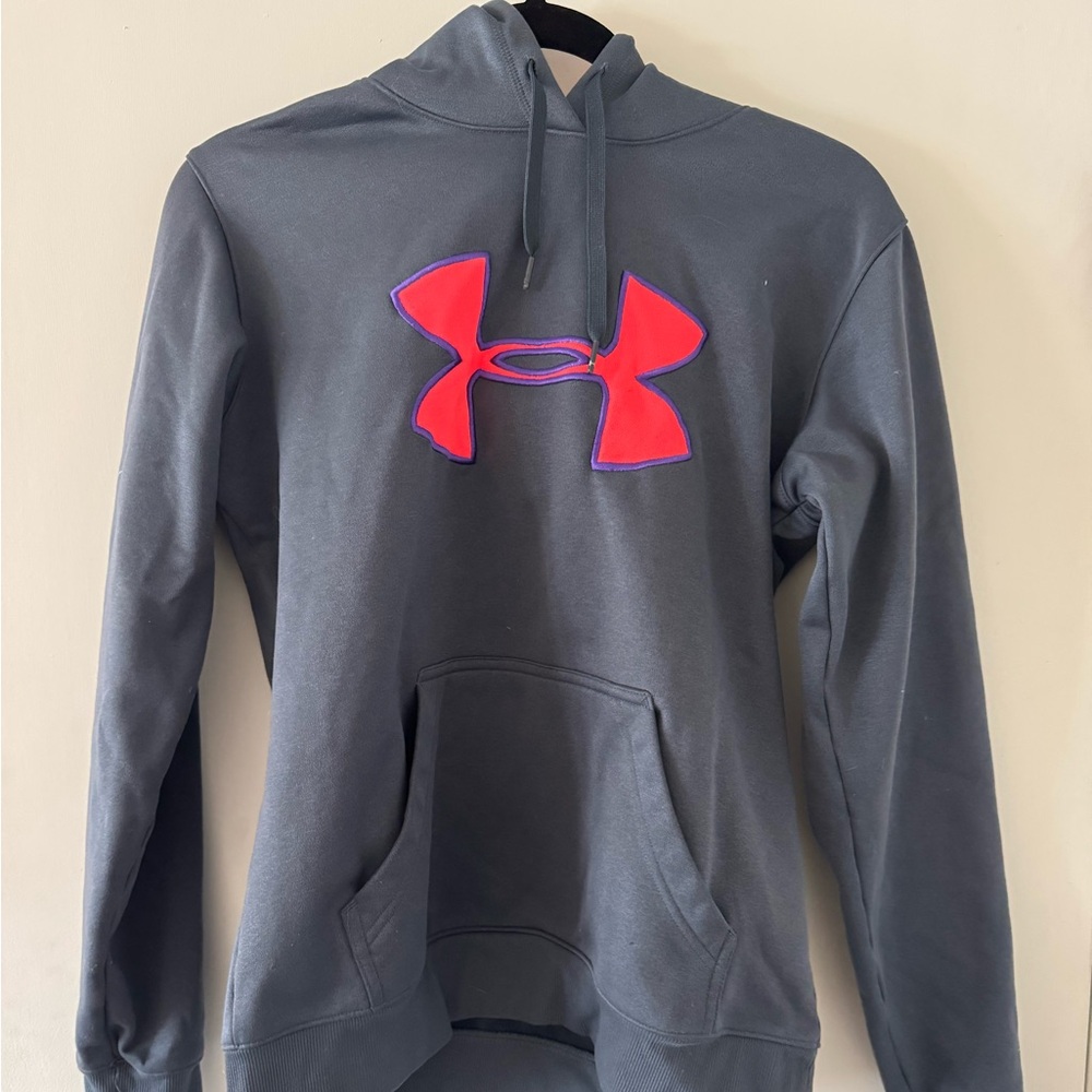 Under Armour Gray Hoodie with Red Logo